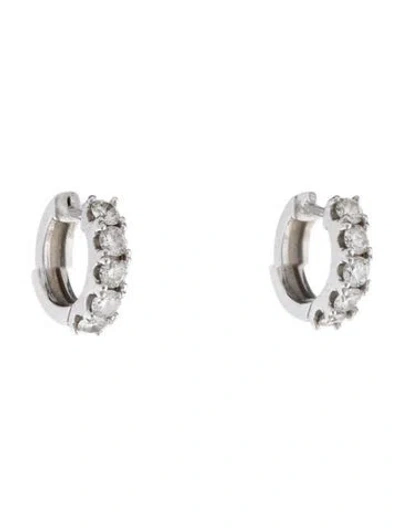 Pre-owned Earrings 14k Diamond Huggie  In Multi