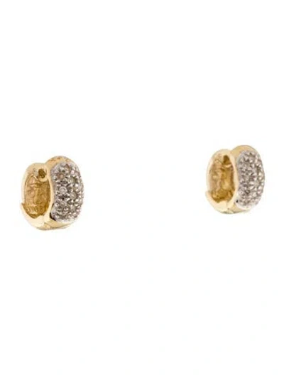 Pre-owned Earrings 14k Diamond Huggie  In Multi