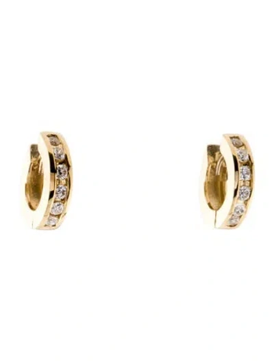 Pre-owned Earrings 14k Diamond Huggie  In Multi