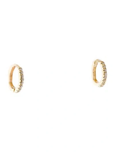 Pre-owned Earrings 14k Diamond Huggie  In Multi