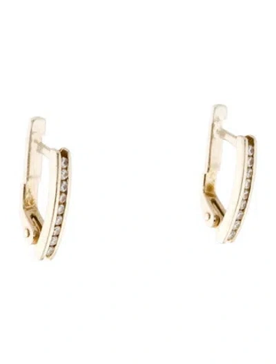 Pre-owned Earrings 14k Diamond Huggie  In Multi