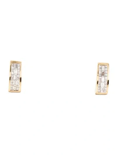 Pre-owned Earrings 14k Diamond Huggie  In Multi