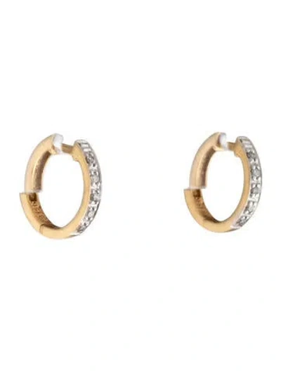 Pre-owned Earrings 14k Diamond Huggie  In Multi