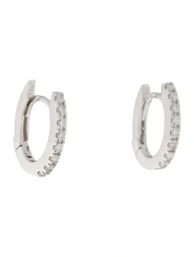 Pre-owned Earrings 14k Diamond Huggie Hoop  In Multi