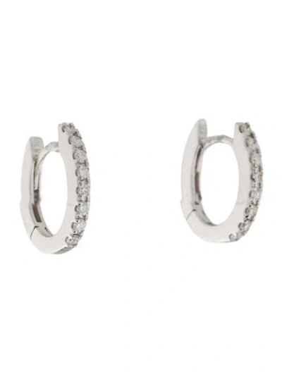 Pre-owned Earrings 14k Diamond Huggie Hoop  In Multi