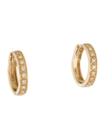 Pre-owned Earrings 14k Diamond Huggie Hoop  In Multi