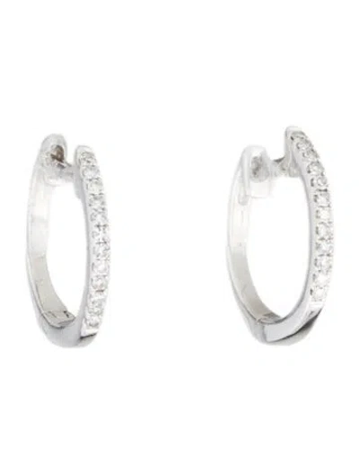 Pre-owned Earrings 14k Diamond Huggie Hoop  In Multi