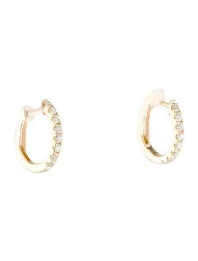 Pre-owned Earrings 14k Diamond Huggie Hoop  In Multi