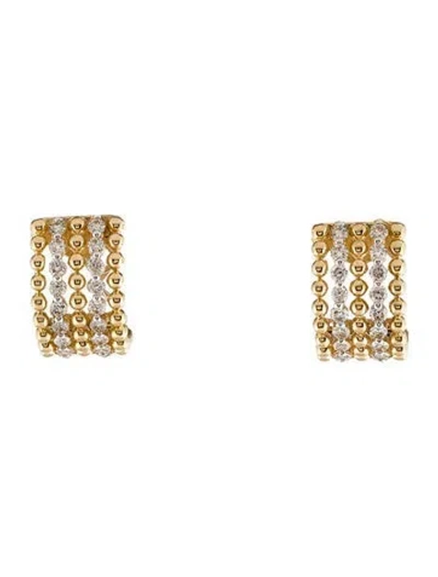 Pre-owned Earrings 14k Diamond Huggies In Multi