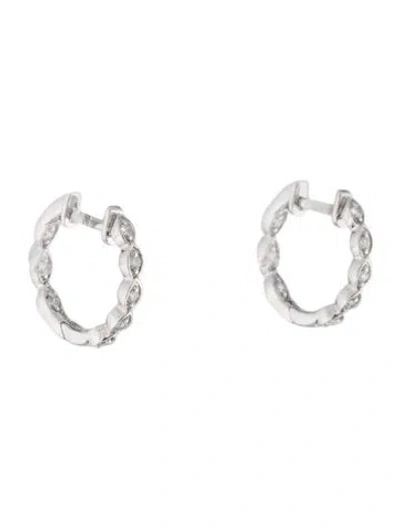 Pre-owned Earrings 14k Diamond Huggies In Multi