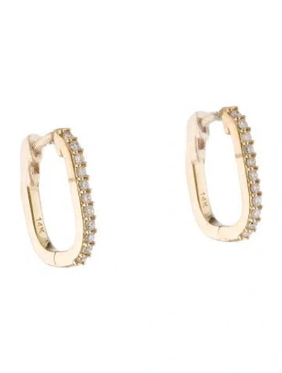 Pre-owned Earrings 14k Diamond Huggies In Multi