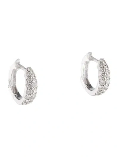 Pre-owned Earrings 14k Diamond Huggies In Multi