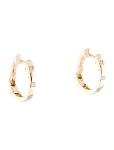 Pre-owned Earrings 14k Diamond Huggies In Multi