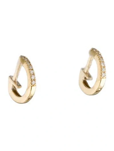 Pre-owned Earrings 14k Diamond Huggies In Multi