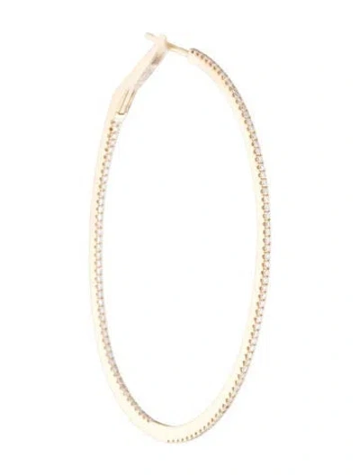 Pre-owned Earrings 14k Diamond Inside Out Large Hoop Earring In Multi