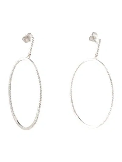 Pre-owned Earrings 14k Diamond Inside-out Circle Drop Hoop  In Multi