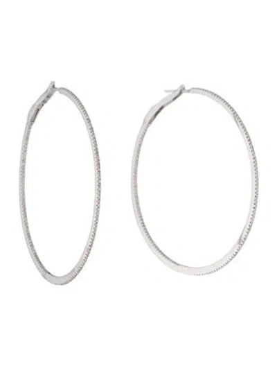 Pre-owned Earrings 14k Diamond Inside-out Hoop  In Multi