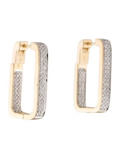 Pre-owned Earrings 14k Diamond Inside-out Hoop  In Multi