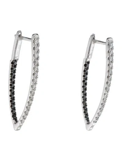 Pre-owned Earrings 14k Diamond Inside-out Hoop  In Multi
