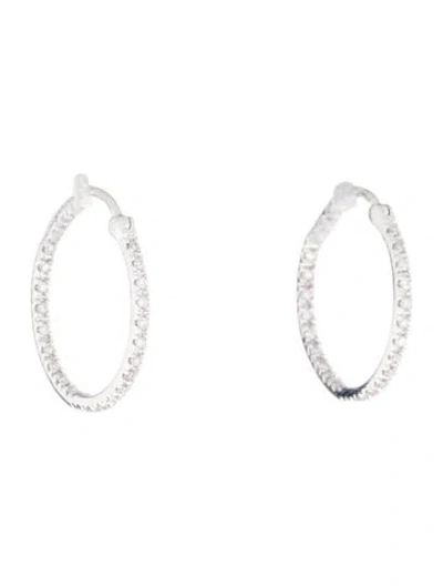 Pre-owned Earrings 14k Diamond Inside-out Hoop  In Multi