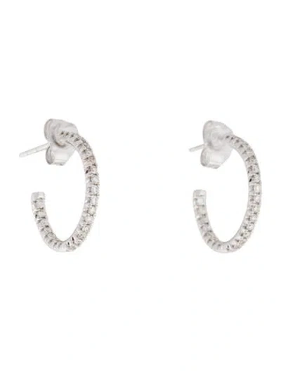 Pre-owned Earrings 14k Diamond Inside-out Hoop  In Multi