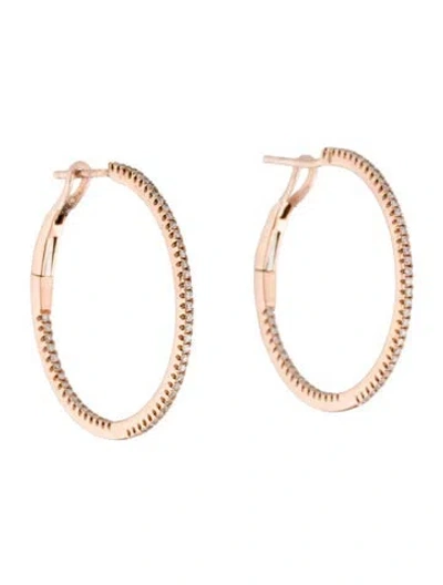 Pre-owned Earrings 14k Diamond Inside-out Hoop  W/ Tags In Multi