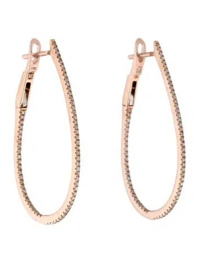 Pre-owned Earrings 14k Diamond Inside-out Hoop  W/ Tags In Multi