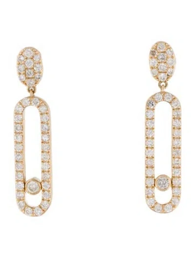 Pre-owned Earrings 14k Diamond Kinetic Drop  In Multi