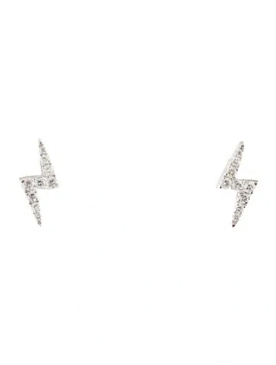 Pre-owned Earrings 14k Diamond Lightning Stud  In Multi