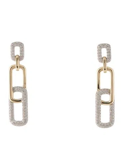 Pre-owned Earrings 14k Diamond Link Drop  In Multi