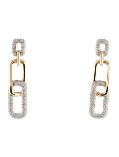 Pre-owned Earrings 14k Diamond Link Drop  In Multi