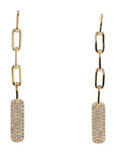 Pre-owned Earrings 14k Diamond Link Drop  In Multi