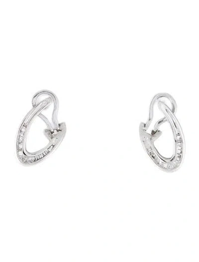 Pre-owned Earrings 14k Diamond Loop Ear Clip  In Multi