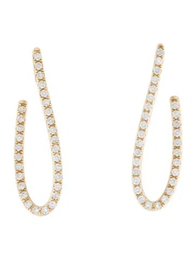 Pre-owned Earrings 14k Diamond Loop  In Multi