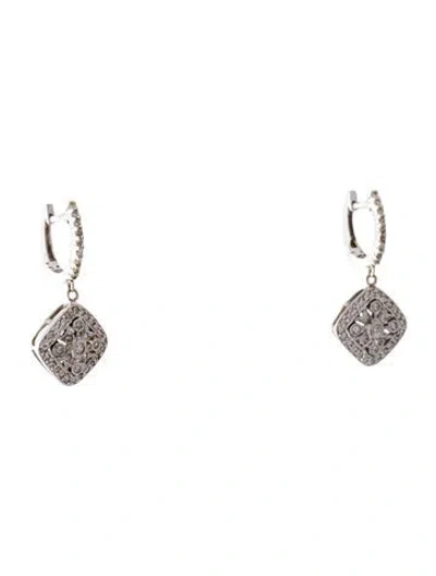 Pre-owned Earrings 14k Diamond Milgrain Drop  In Multi