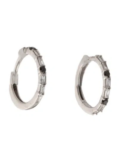 Pre-owned Earrings 14k Diamond Mini Hoop  In Multi