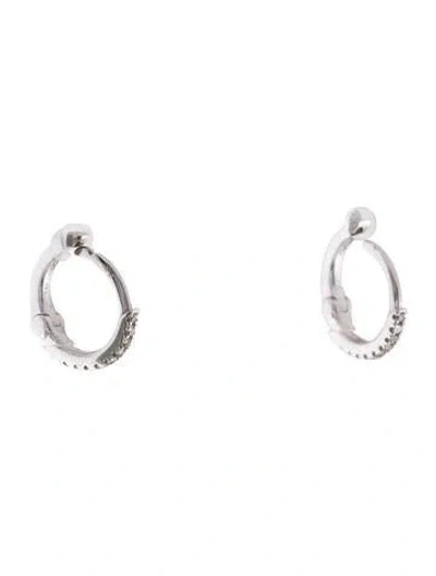 Pre-owned Earrings 14k Diamond Mini Huggie  In Multi