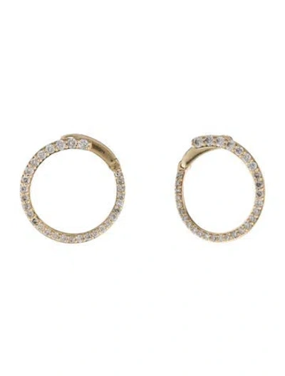 Pre-owned Earrings 14k Diamond Open Circle Stud Earring In Multi