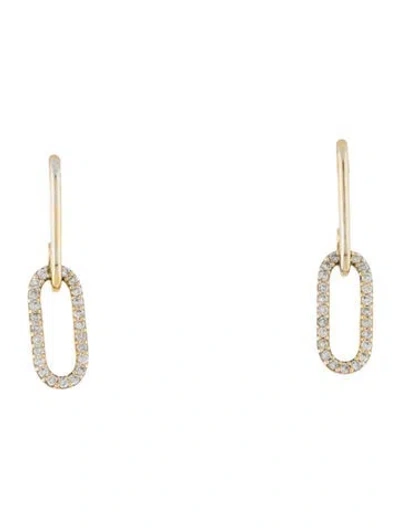 Pre-owned Earrings 14k Diamond Oval Link Drop  In Multi