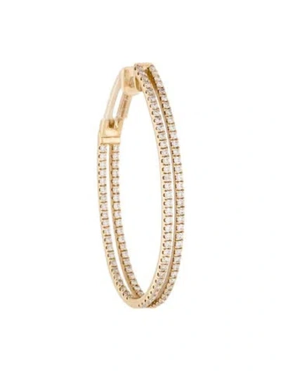 Pre-owned Earrings 14k Diamond Pavé Single Hoop Earring In Multi