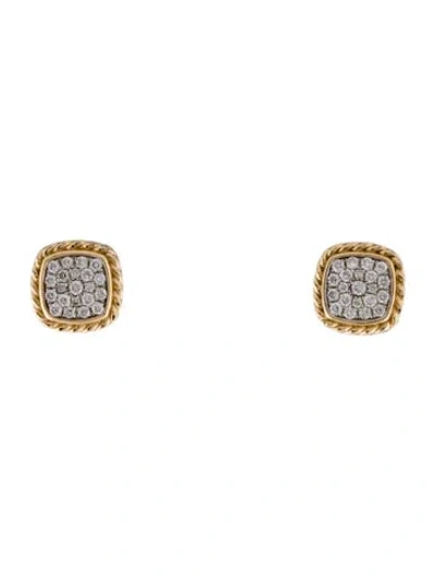 Pre-owned Earrings 14k Diamond Pavé Stud  In Multi