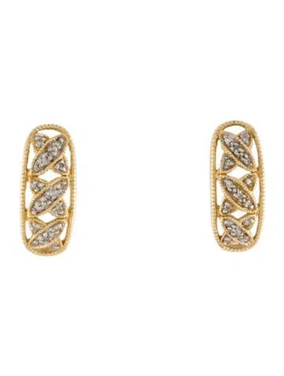 Pre-owned Earrings 14k Diamond Pavé X Drop  In Multi