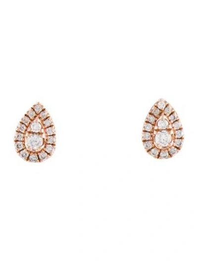 Pre-owned Earrings 14k Diamond Pear-shaped Stud  In Multi