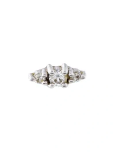 Pre-owned Earrings 14k Diamond Push Pin Flatback Single Stud Earring In Multi