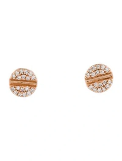 Pre-owned Earrings 14k Diamond Screw Head Stud  In Multi