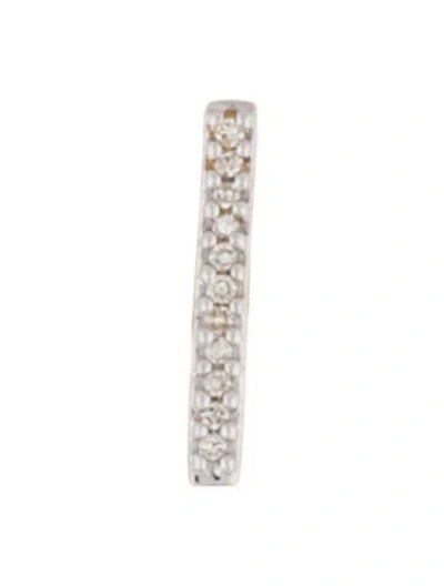 Pre-owned Earrings 14k Diamond Single Bar Stud In Multi