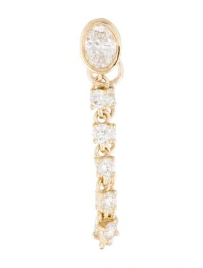 Pre-owned Earrings 14k Diamond Single Drop Earring In Multi