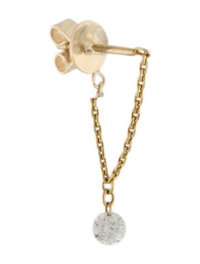 Pre-owned Earrings 14k Diamond Single Drop Threader Stud In Multi