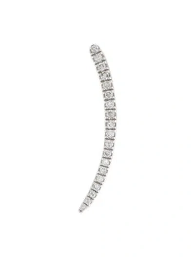 Pre-owned Earrings 14k Diamond Single Ear Climber In Multi