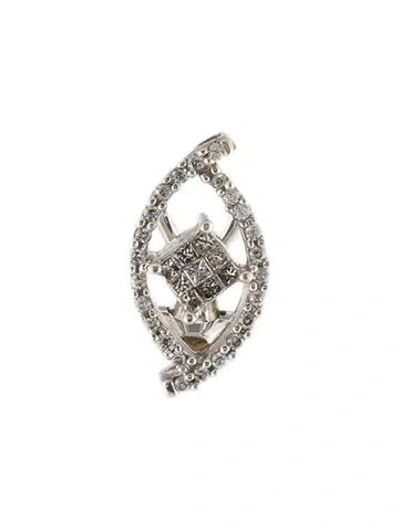 Pre-owned Earrings 14k Diamond Single Earclip In Multi